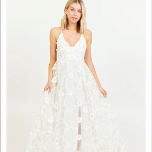 Altard State floral lace dress XS Arabella white maxi dress